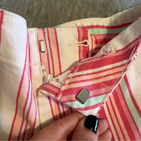 Lands' End Pink and White Shorts with Striped Pattern - Picture 3 of 6